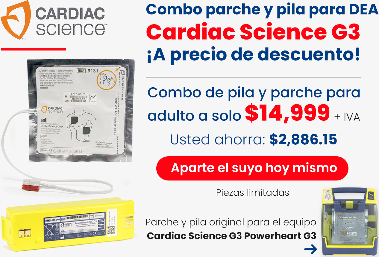 Desfi Depot, Combo parche y pila para DEA Cardiac Science G3