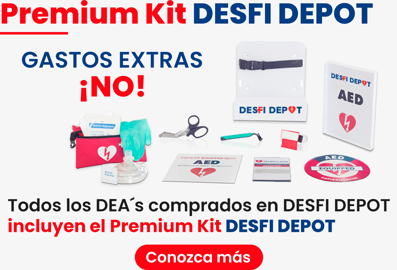 Todos los DEA´s comprados en DESFI DEPOT incluyen el Premium Kit DESFI DEPOT